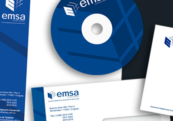 Desarrollo integral de imagen corporativa para la empresa de medios de pago EMSA SA.