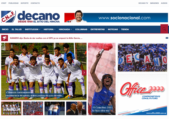 Sitio web responsive desarrollado para el portal deportivo Decano.com.