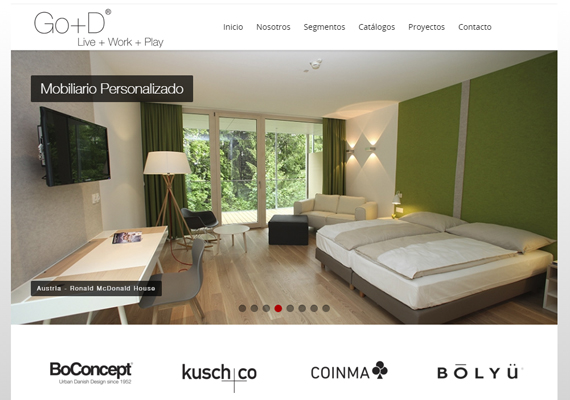 Sitio web responsive desarrollado para la empresa de diseño de interiores Go+D.