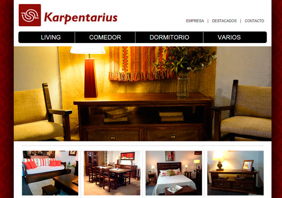 Sitio web Html5 desarrollado para la fábrica de muebles Karpentarius.