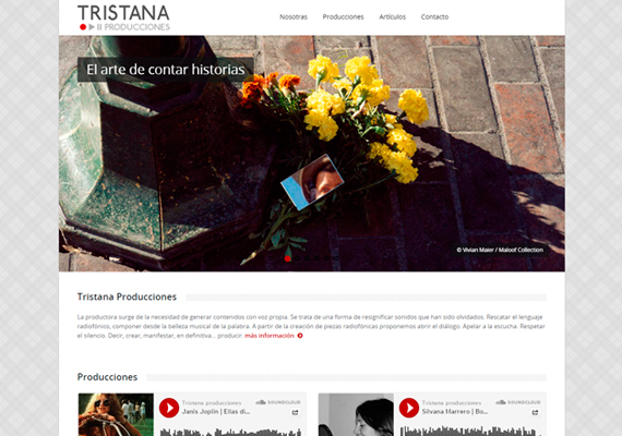 Sitio web responsive desarrollado para la productora radial Tristana Producciones.