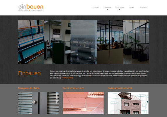 Sitio web responsive desarrollado para el estudio de arquitectura Einbauen Ltda.