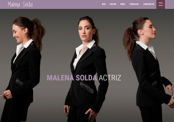 Sitio web responsive desarrollado para la actríz argentina Malena Solda.